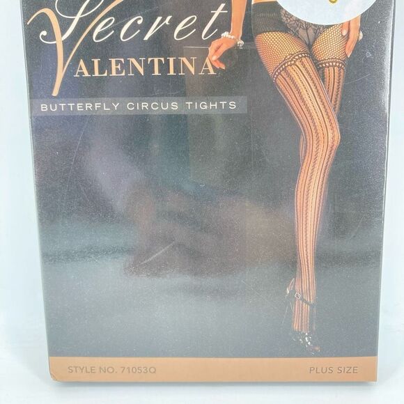 Secret Valentina Women’s Plus Size Black Butterfly Circus Tights OS - Picture 3 of 7